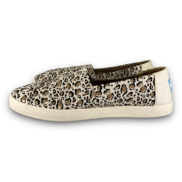 Toms Avalon Leopard Flats 10015236 Slip On Shoes Loafers Beige Brown Women 9 - Picture 4 of 10